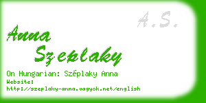 anna szeplaky business card